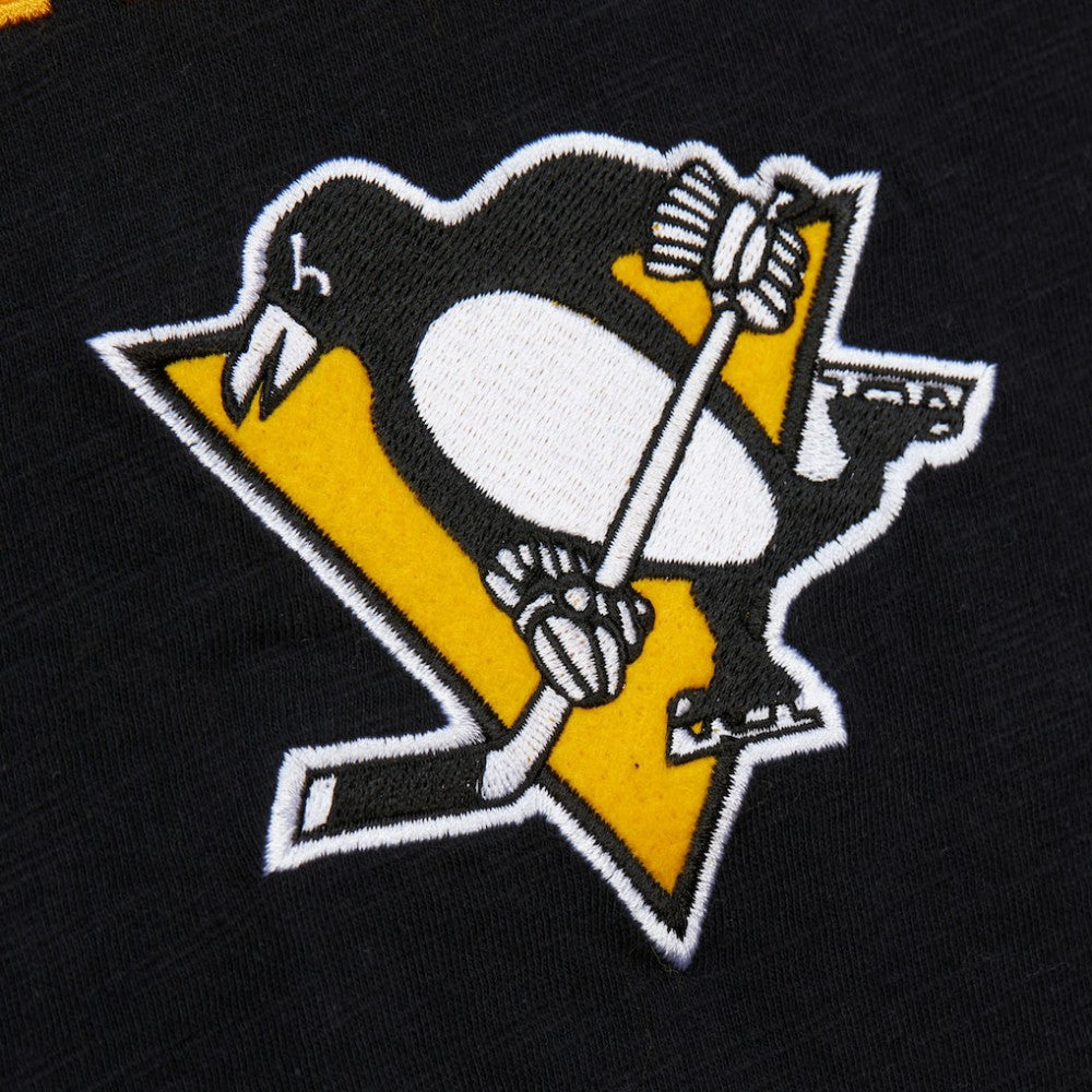 Pittsburgh Penguins Mitchell & Ness Legendary Slub Raglan Long Sleeve T-Shirt - Black/Gold - NHL