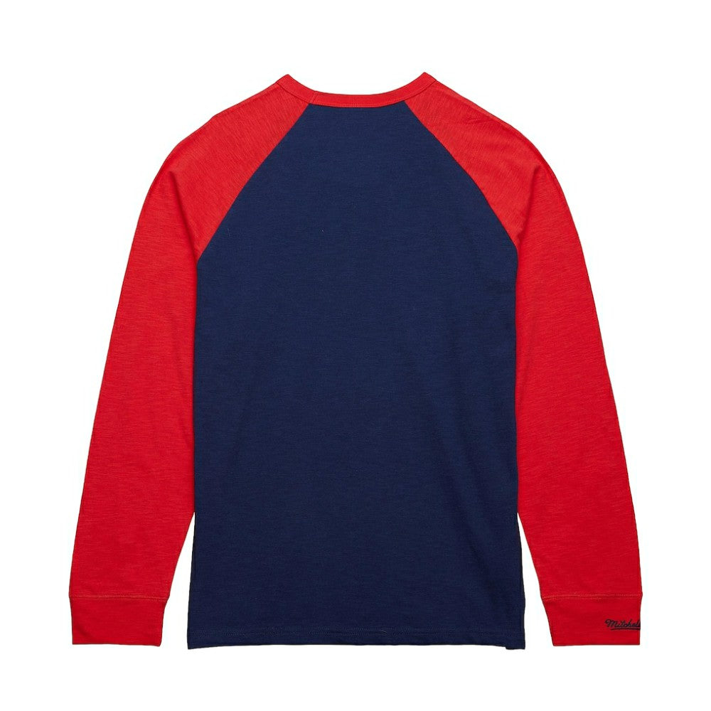 Washington Capitals Mitchell & Ness Legendary Slub Raglan Long Sleeve T-Shirt - Navy/Red - NHL