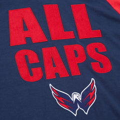 Washington Capitals Mitchell & Ness Legendary Slub Raglan Long Sleeve T-Shirt - Navy/Red - NHL