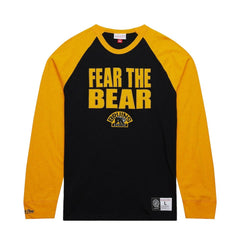 Boston Bruins Mitchell & Ness Legendary Slub Raglan Long Sleeve T-Shirt - Black/Gold - NHL