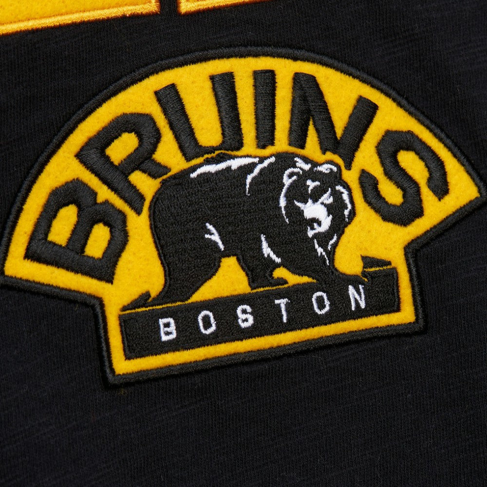 Boston Bruins Mitchell & Ness Legendary Slub Raglan Long Sleeve T-Shirt - Black/Gold - NHL