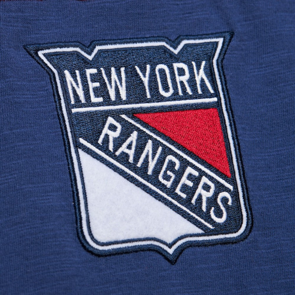 New York Rangers Mitchell & Ness Legendary Slub Raglan Long Sleeve T-Shirt - Blue/Red - NHL