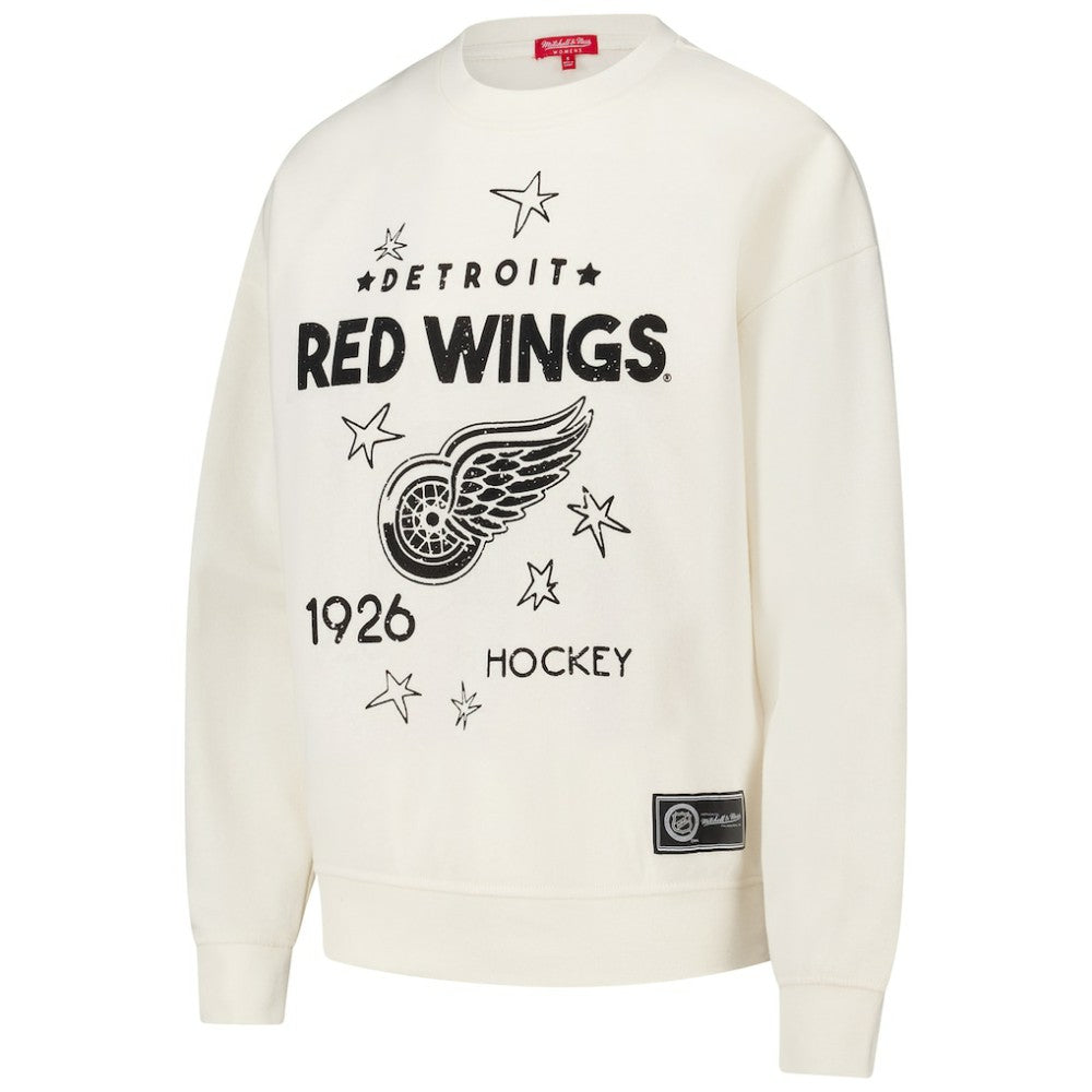 Detroit Red Wings Mitchell & Ness Women's Logo 3.0 Pullover Sweatshirt - Cream - NHL