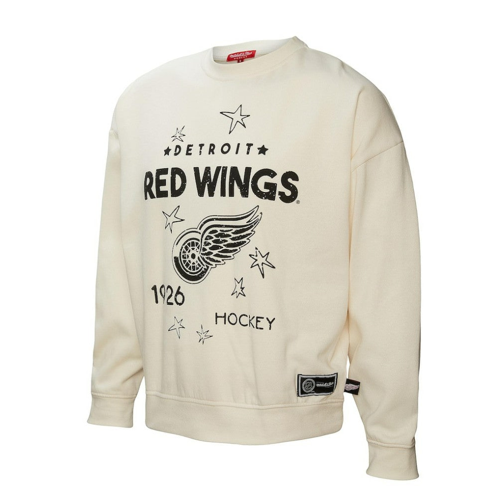 Detroit Red Wings Mitchell & Ness Women's Logo 3.0 Pullover Sweatshirt - Cream - NHL