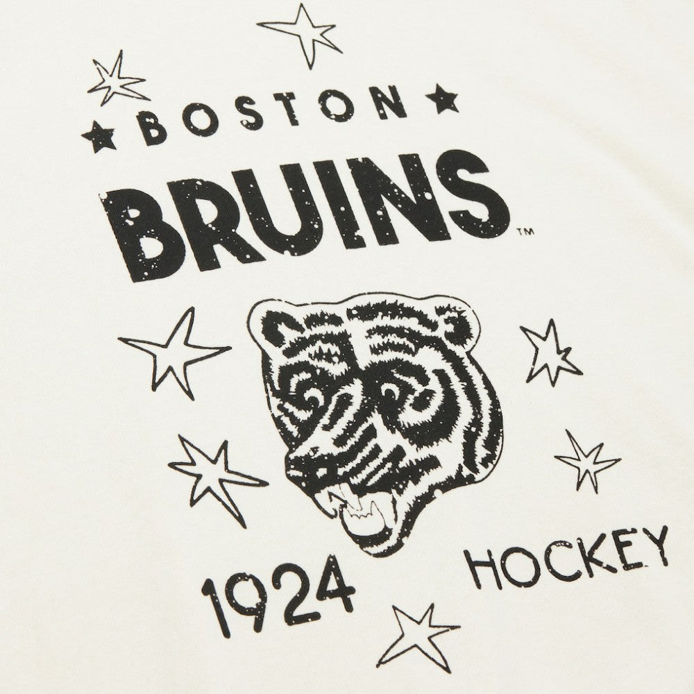 Boston Bruins Mitchell & Ness Women's Logo 3.0 Pullover Sweatshirt - Cream - NHL