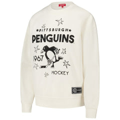 Pittsburgh Penguins Mitchell & Ness Women's Logo 3.0 Pullover Sweatshirt - Cream - NHL