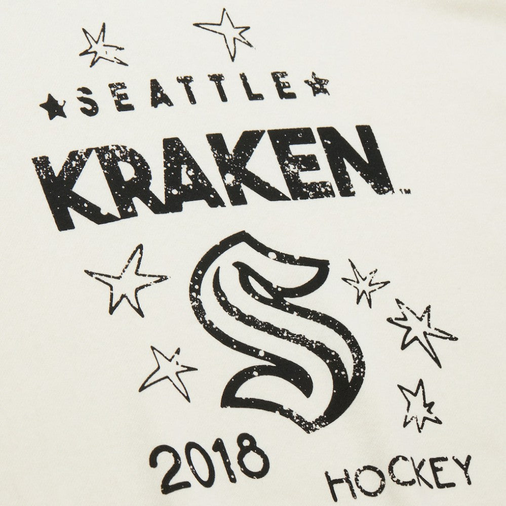 Seattle Kraken Mitchell & Ness Women's Logo 3.0 Pullover Sweatshirt - Cream - NHL