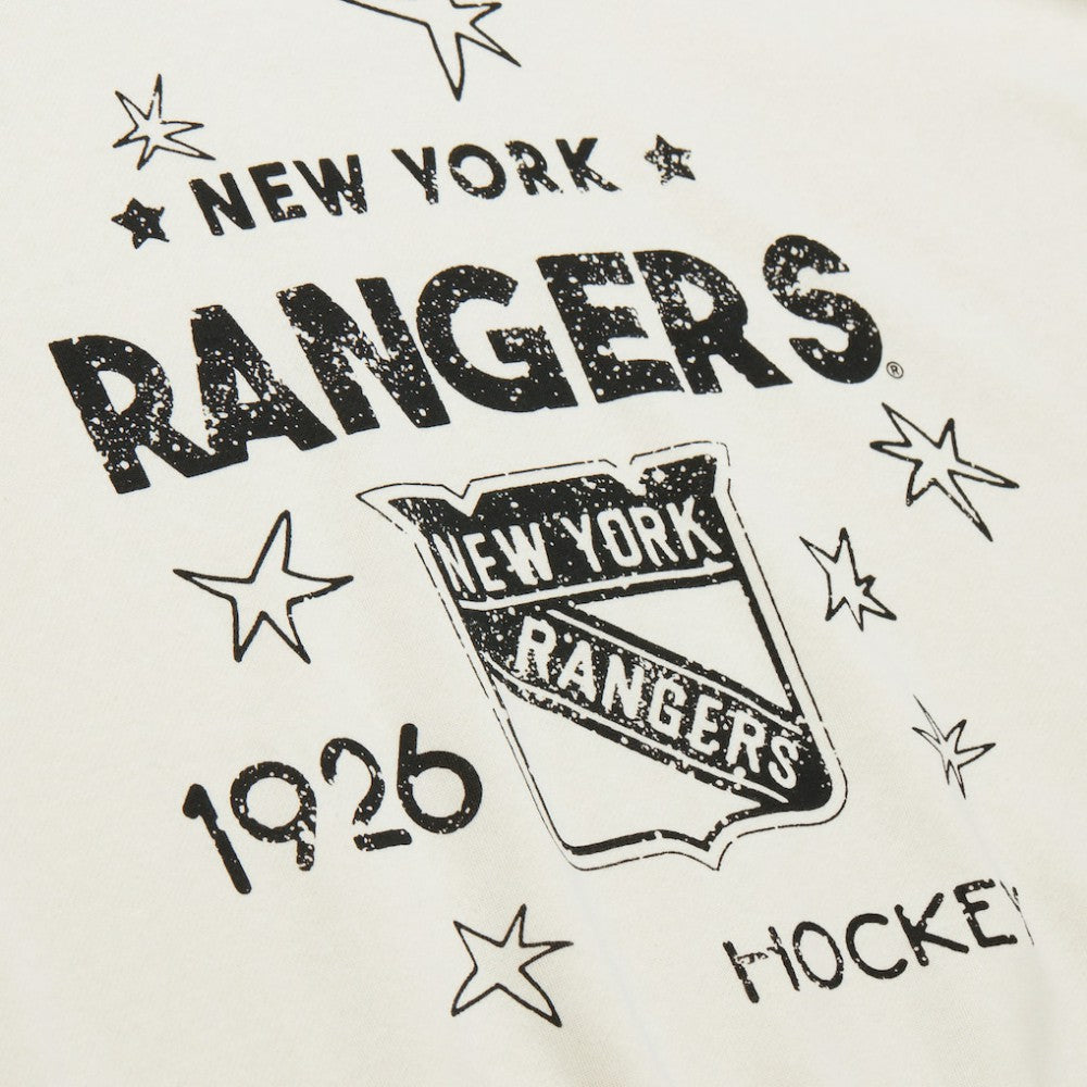 New York Rangers Mitchell & Ness Women's Logo 3.0 Pullover Sweatshirt - Cream - NHL
