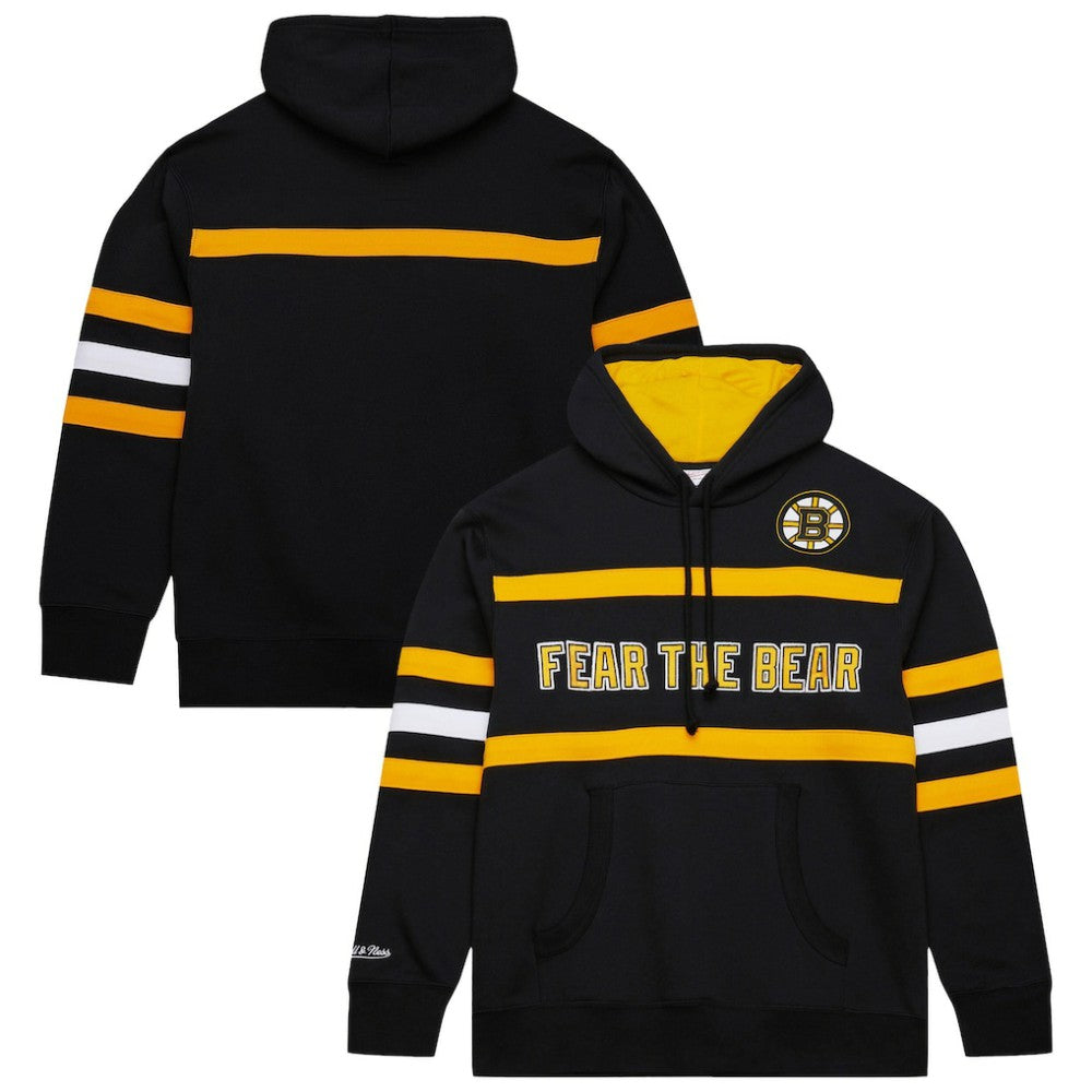 Boston Bruins Mitchell & Ness Head Coach Slogan Pullover Hoodie - Black - NHL