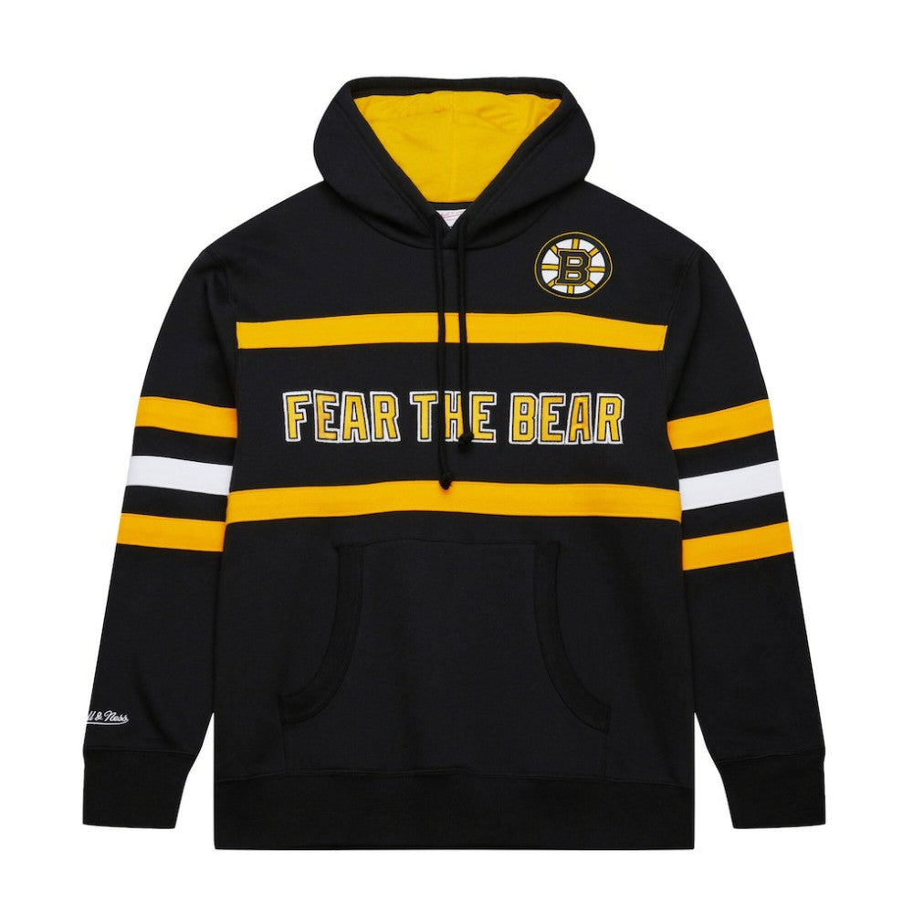 Boston Bruins Mitchell & Ness Head Coach Slogan Pullover Hoodie - Black - NHL