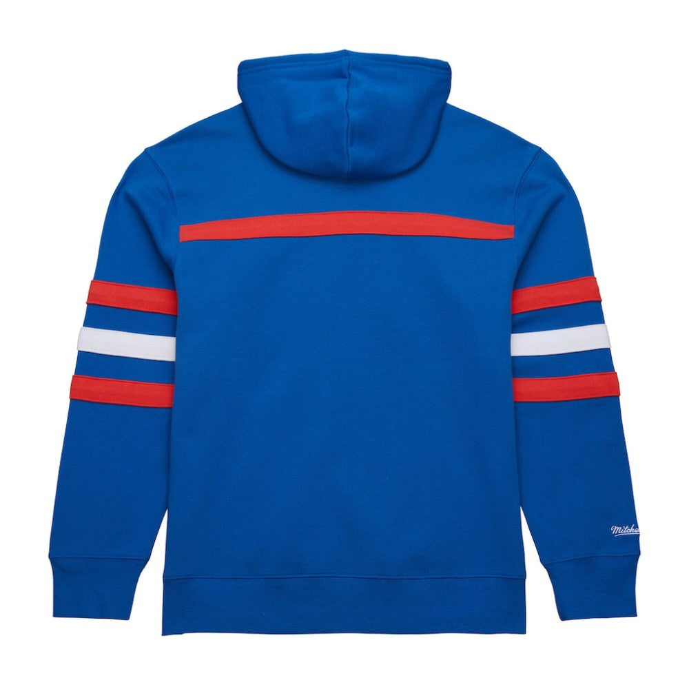 New York Rangers Mitchell & Ness Head Coach Slogan Pullover Hoodie - Blue - NHL