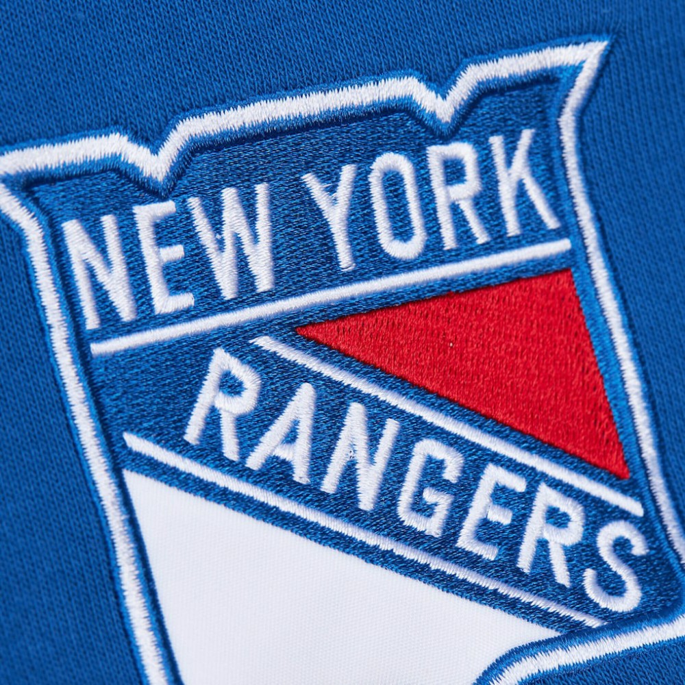 New York Rangers Mitchell & Ness Head Coach Slogan Pullover Hoodie - Blue - NHL