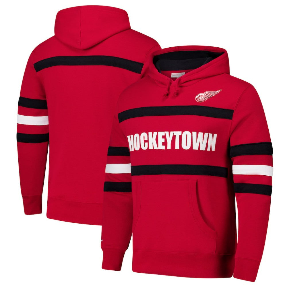 Detroit Red Wings Mitchell & Ness Head Coach Slogan Pullover Hoodie - Red - NHL