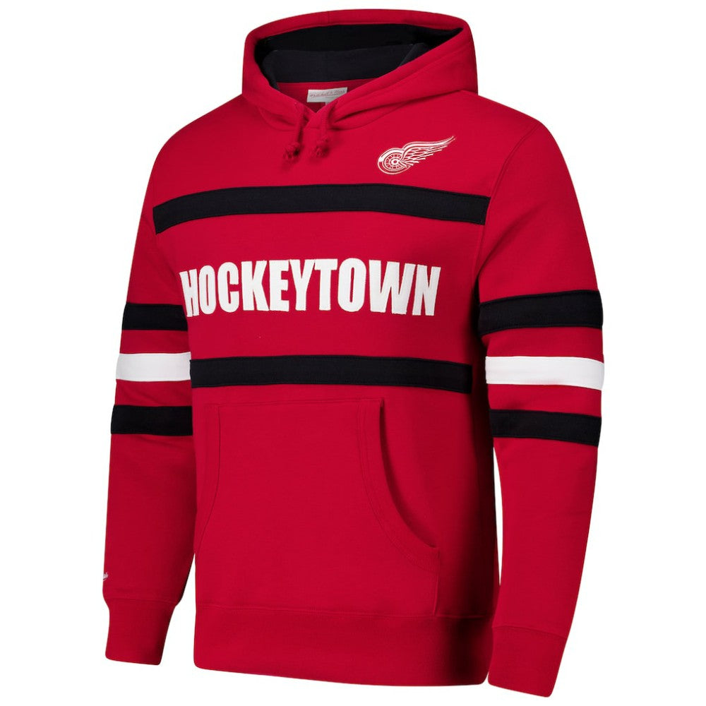 Detroit Red Wings Mitchell & Ness Head Coach Slogan Pullover Hoodie - Red - NHL