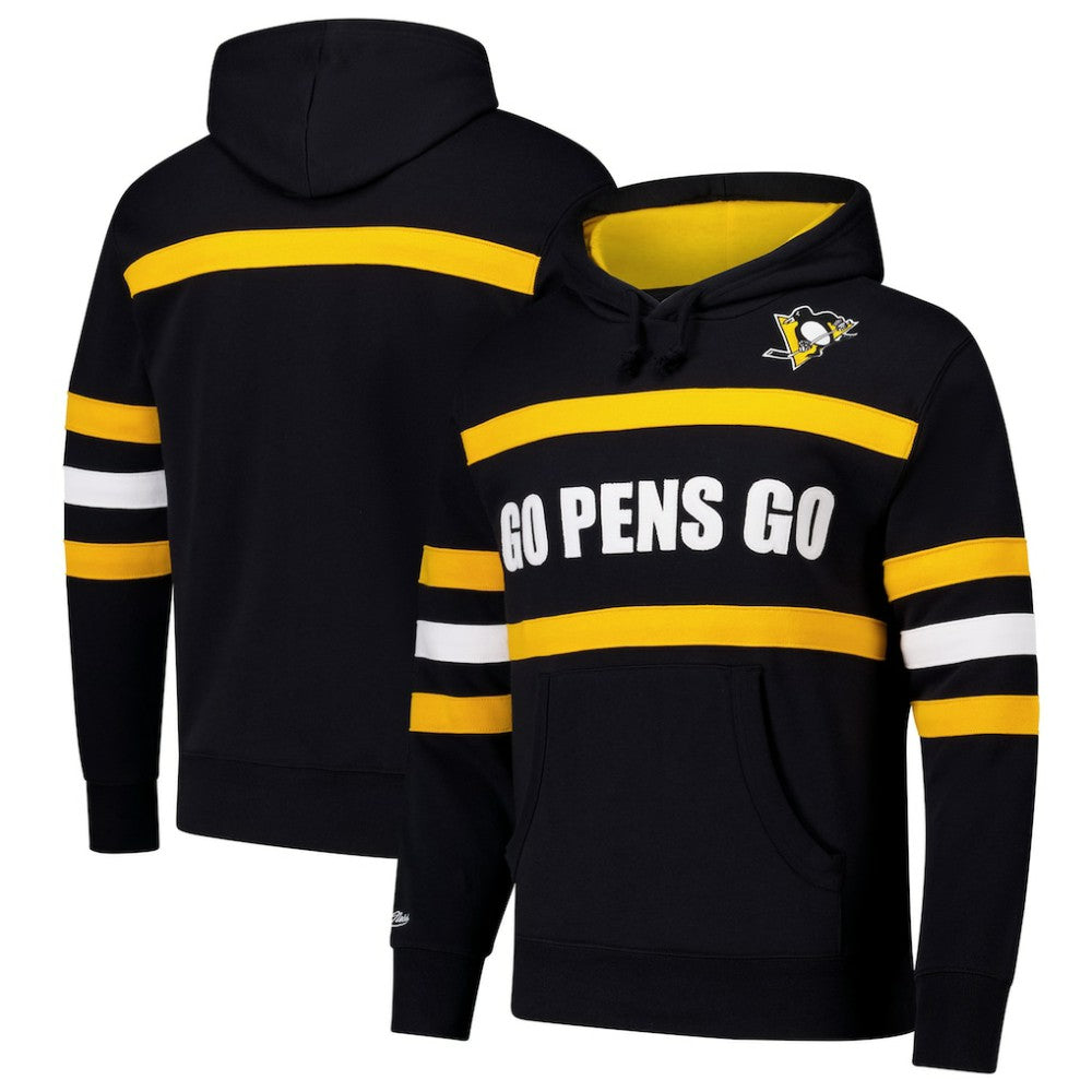 Pittsburgh Penguins Mitchell & Ness Head Coach Slogan Pullover Hoodie - Black - NHL