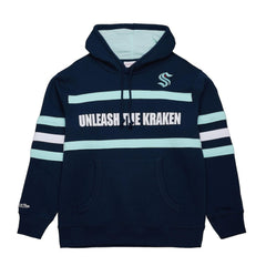 Seattle Kraken Mitchell & Ness Head Coach Slogan Pullover Hoodie - Navy - NHL