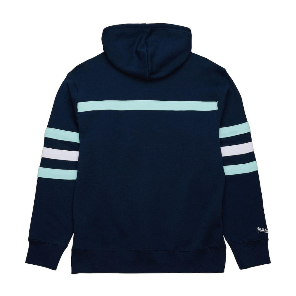Seattle Kraken Mitchell & Ness Head Coach Slogan Pullover Hoodie - Navy - NHL