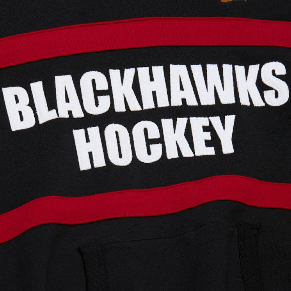 Chicago Blackhawks Mitchell & Ness Head Coach Slogan Pullover Hoodie - Black - NHL