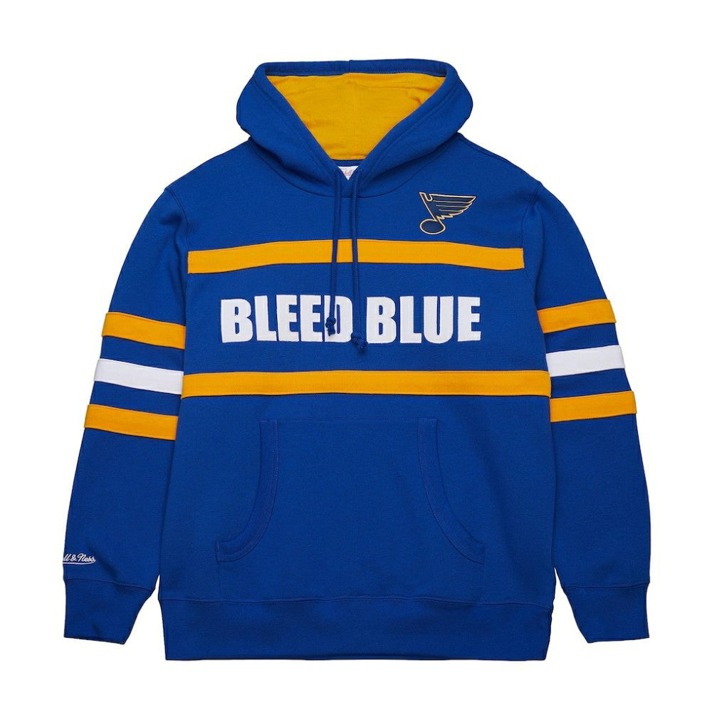 St. Louis Blues Mitchell & Ness Head Coach Slogan Pullover Hoodie - Blue - NHL
