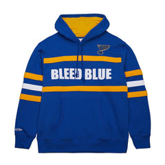St. Louis Blues Mitchell & Ness Head Coach Slogan Pullover Hoodie - Blue - NHL