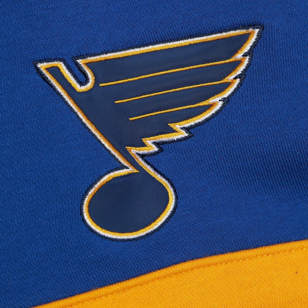 St. Louis Blues Mitchell & Ness Head Coach Slogan Pullover Hoodie - Blue - NHL