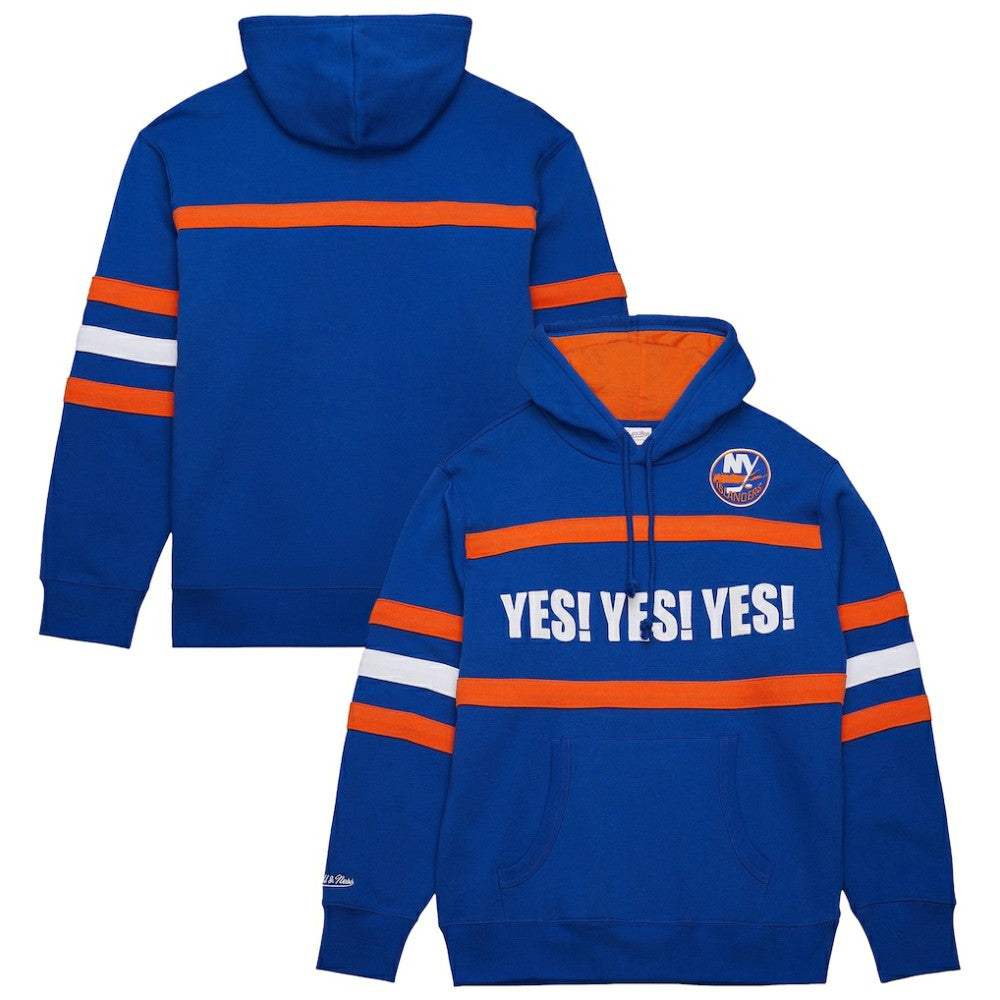New York Islanders Mitchell & Ness Head Coach Slogan Pullover Hoodie - Royal - NHL