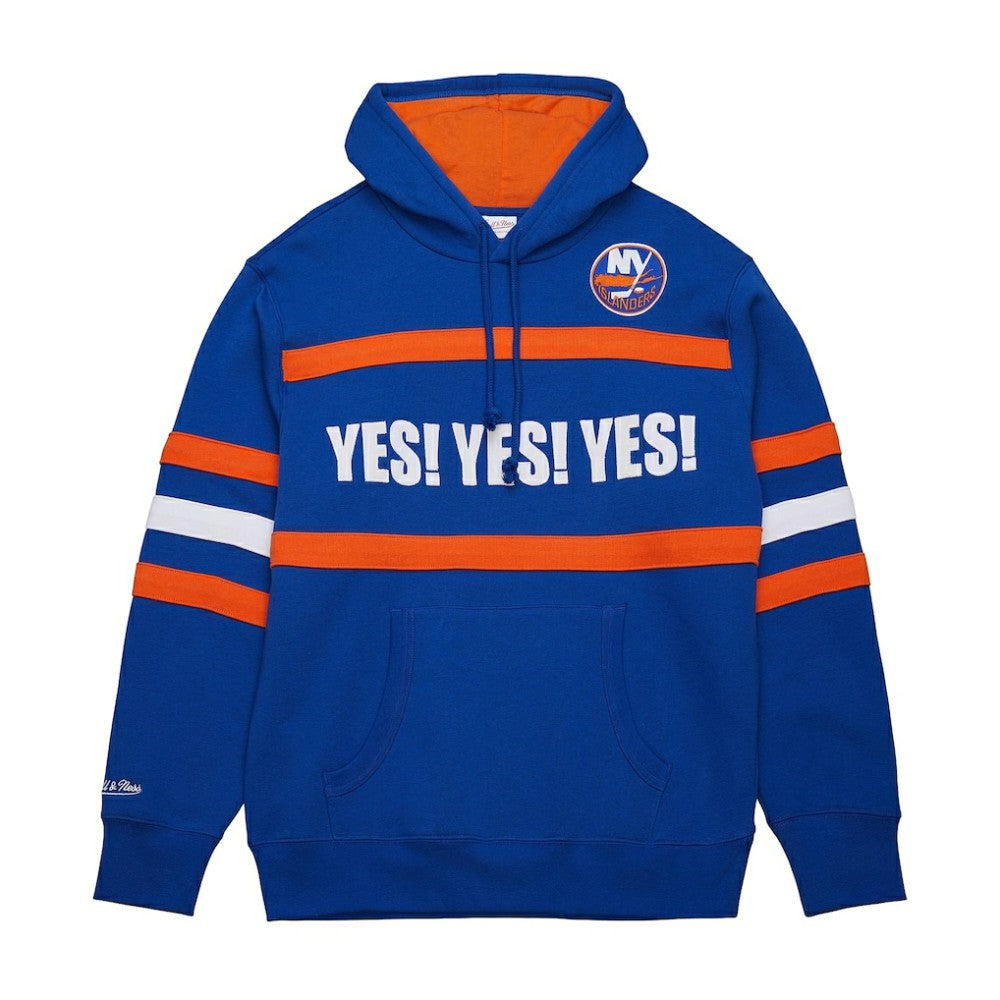 New York Islanders Mitchell & Ness Head Coach Slogan Pullover Hoodie - Royal - NHL
