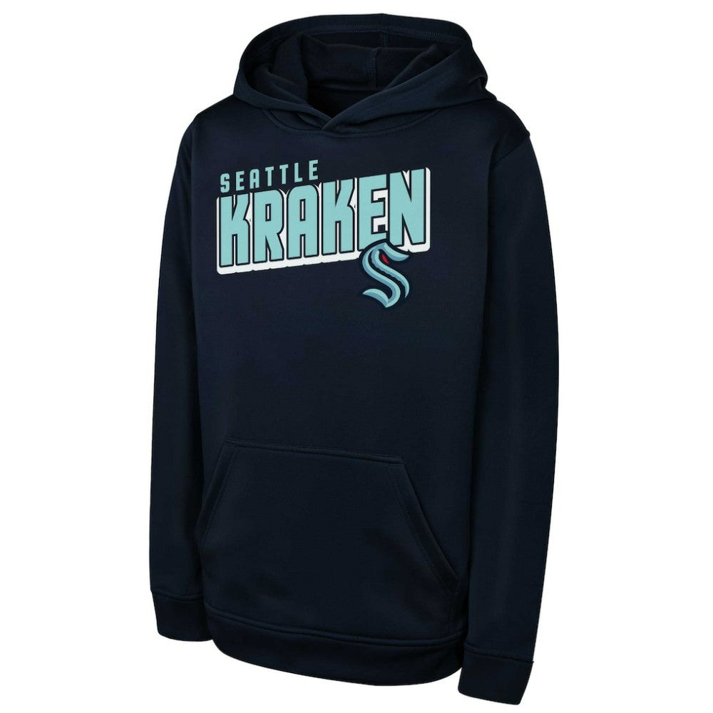 Seattle Kraken Youth Cyber Punk Performance Hoodie - Deep Sea Blue - NHL