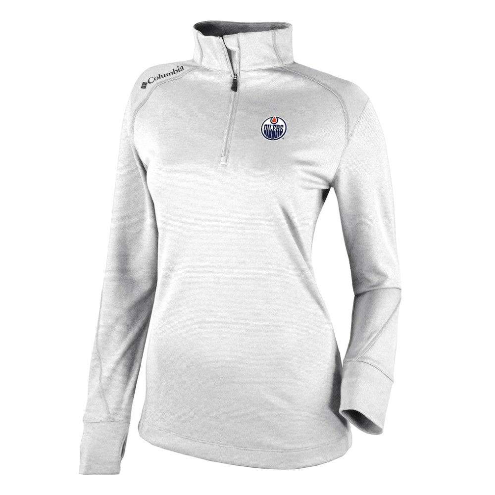 Edmonton Oilers Columbia Women's Omni-Wick Shotgun 2.0 Quarter-Zip Pullover Top - White - NHL