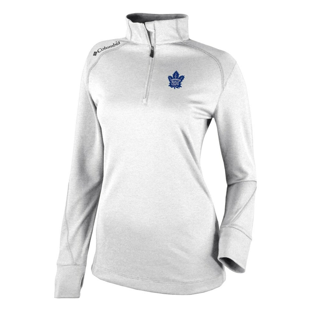 Toronto Maple Leafs Columbia Women's Omni-Wick Shotgun 2.0 Quarter-Zip Pullover Top - White - NHL