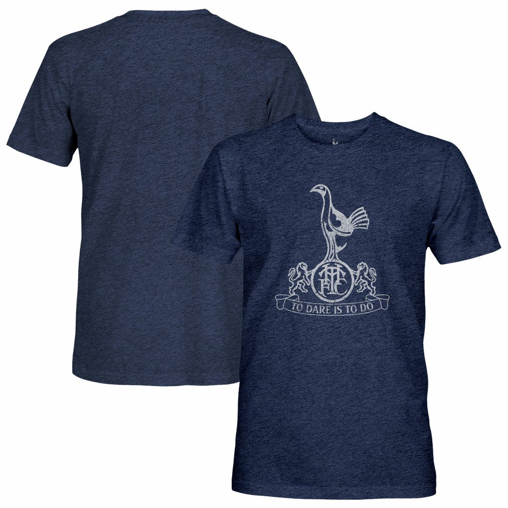 Tottenham Hotspur 1863FC Retro Mono Badge Vintage Tri-Blend T-Shirt Navy - FIFA World CUP