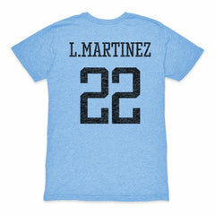 Lautaro Martinez Argentina National Team 1863FC Retro Player Tri-Blend T-Shirt Light Blue - FIFA World CUP
