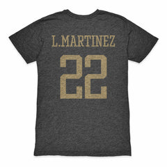 Lautaro Martinez Argentina National Team 1863FC Retro Player Tri-Blend T-Shirt Black - FIFA World CUP