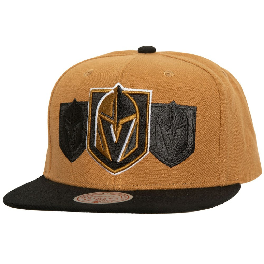 Vegas Golden Knights Mitchell & Ness Soul Triple Up Snapback Hat - Gold - NHL
