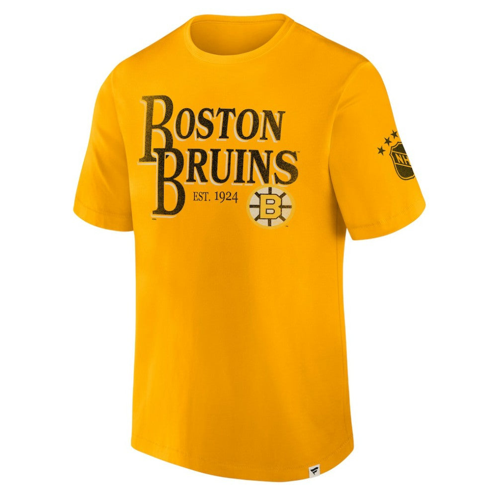 Boston Bruins Fanatics Decades Collection Made To Last T-Shirt - Yellow - NHL