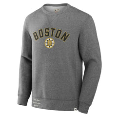 Boston Bruins Fanatics Decades Collection Legendary Fleece Pullover Sweatshirt - Heather Gray - NHL