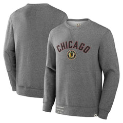 Chicago Blackhawks Fanatics Decades Collection Legendary Fleece Pullover Sweatshirt - Heather Gray - NHL