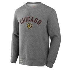 Chicago Blackhawks Fanatics Decades Collection Legendary Fleece Pullover Sweatshirt - Heather Gray - NHL