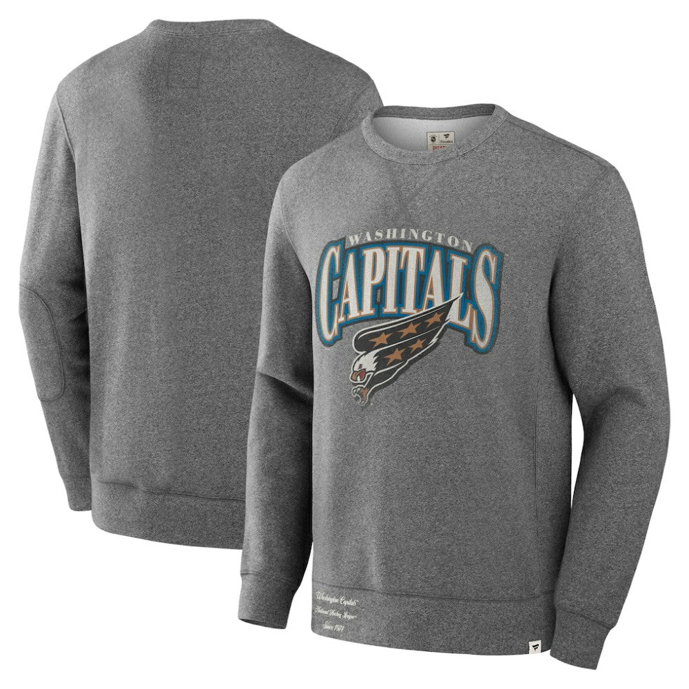 Washington Capitals Fanatics Decades Collection Legendary Fleece Pullover Sweatshirt - Heather Gray - NHL