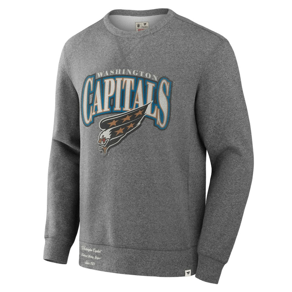 Washington Capitals Fanatics Decades Collection Legendary Fleece Pullover Sweatshirt - Heather Gray - NHL