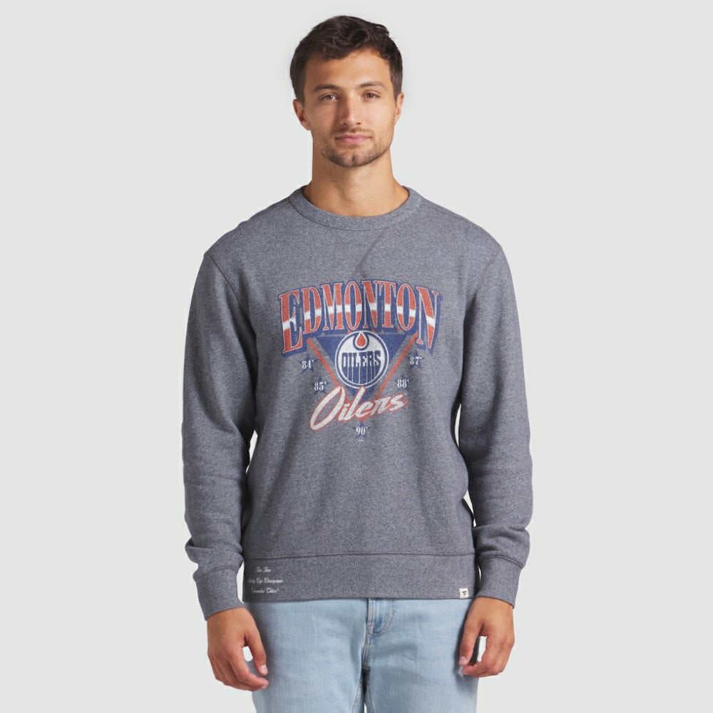 Edmonton Oilers Fanatics Decades Collection Legendary Fleece Pullover Sweatshirt - Heather Gray - NHL