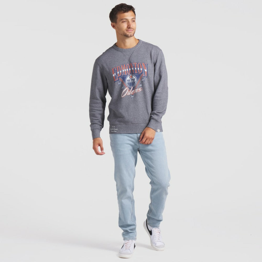 Edmonton Oilers Fanatics Decades Collection Legendary Fleece Pullover Sweatshirt - Heather Gray - NHL