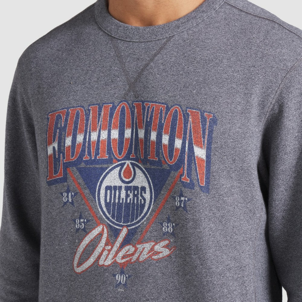 Edmonton Oilers Fanatics Decades Collection Legendary Fleece Pullover Sweatshirt - Heather Gray - NHL