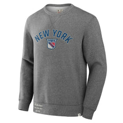 New York Rangers Fanatics Decades Collection Legendary Fleece Pullover Sweatshirt - Heather Gray - NHL