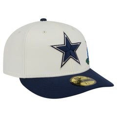 Dallas Cowboys New Era Tonal Florals 59FIFTY Fitted Hat Cream/Navy | NFL