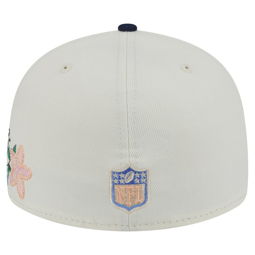 Dallas Cowboys New Era Tonal Florals 59FIFTY Fitted Hat Cream/Navy | NFL