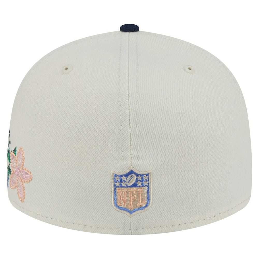 Dallas Cowboys New Era Tonal Florals 59FIFTY Fitted Hat Cream/Navy | NFL