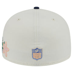 Dallas Cowboys New Era Tonal Florals 59FIFTY Fitted Hat Cream/Navy | NFL