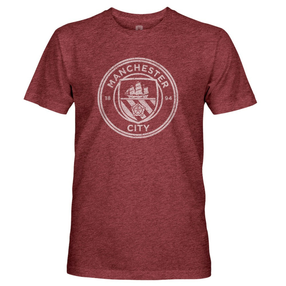 Manchester City 1863FC Mono Badge Retro Tri-Blend T-Shirt Maroon - FIFA World CUP