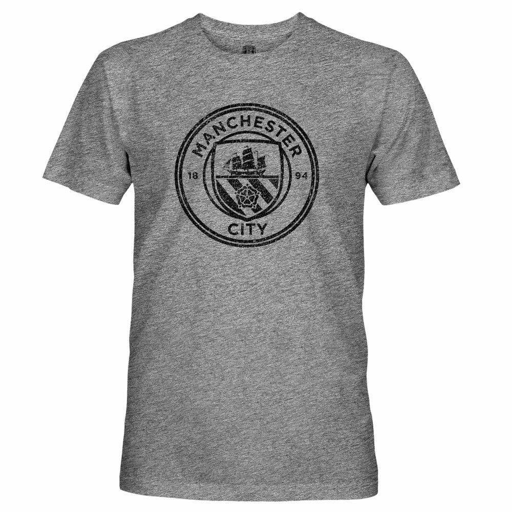 Manchester City 1863FC Mono Badge Retro Tri-Blend T-Shirt Heather Gray - FIFA World CUP